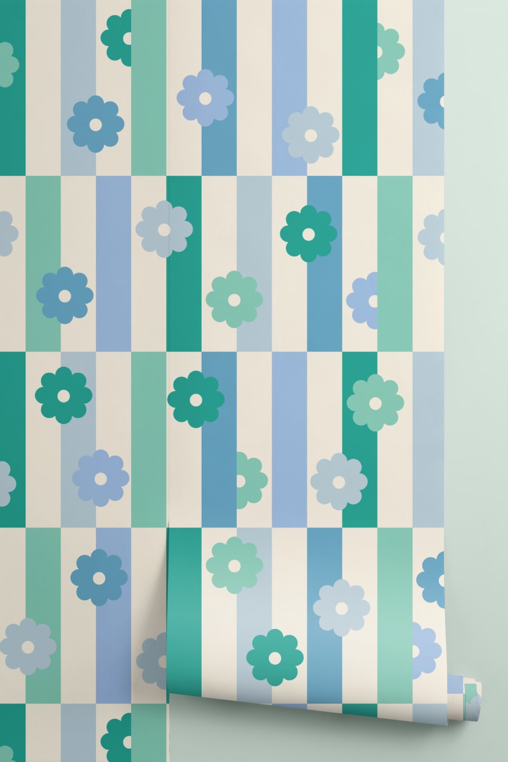 Elizabeth Olwen Flower Shift Blue Mural