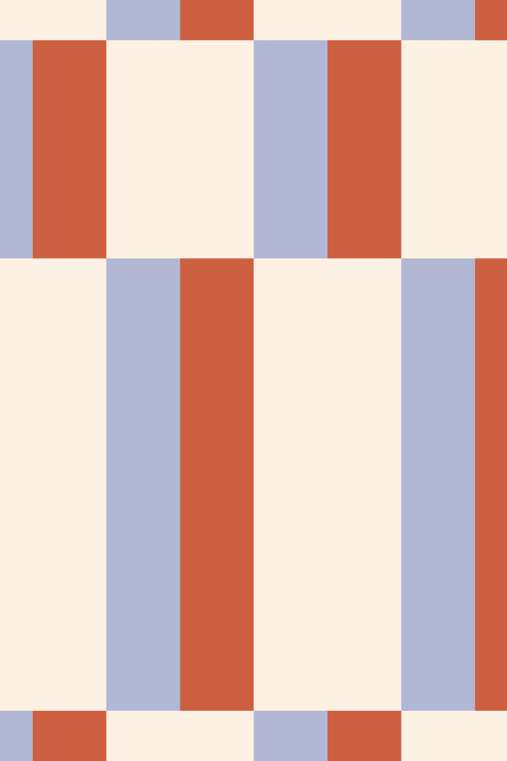 Blue & Orange Modern Geometric Bauhaus Wallpaper