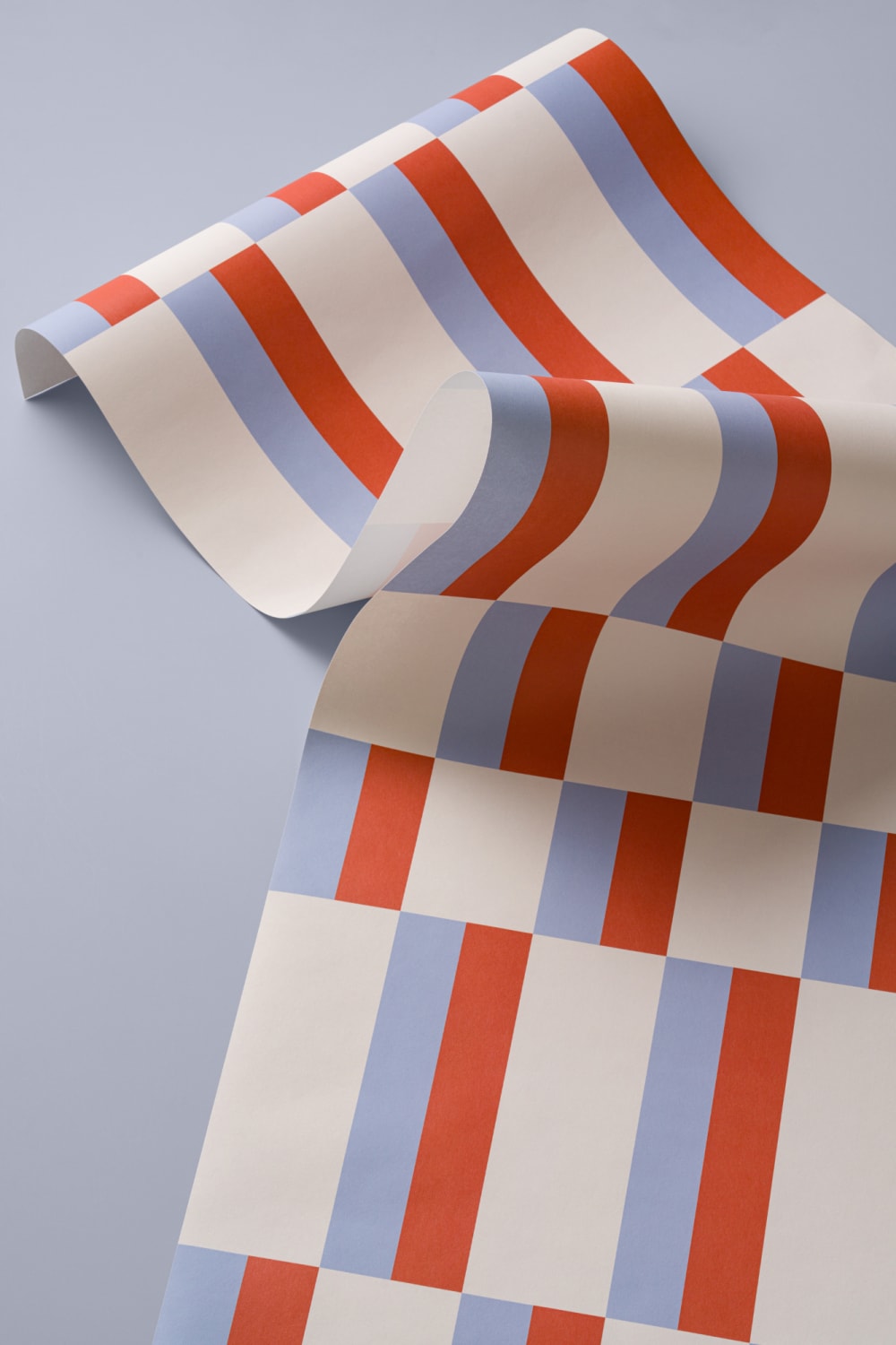 Blue & Orange Modern Geometric Bauhaus Wallpaper