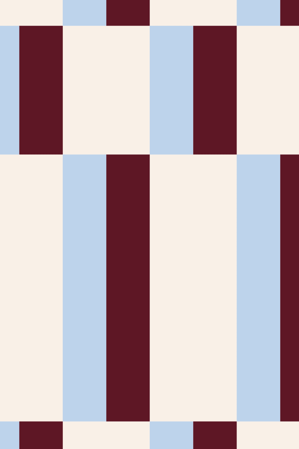 Blue & Burgundy Modern Geometric Bauhaus Wallpaper