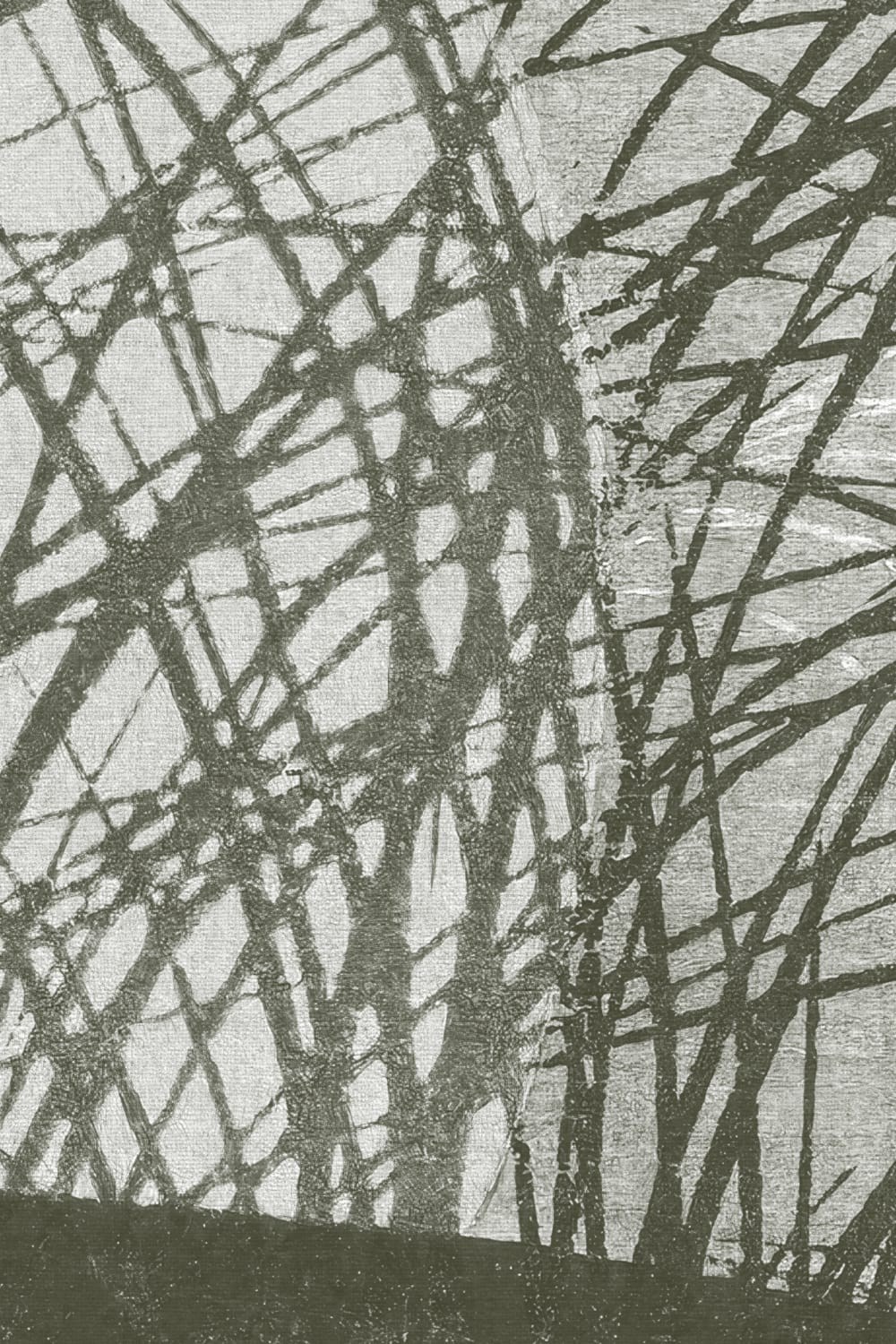 Grønt fototapet i japansk naturkunststil