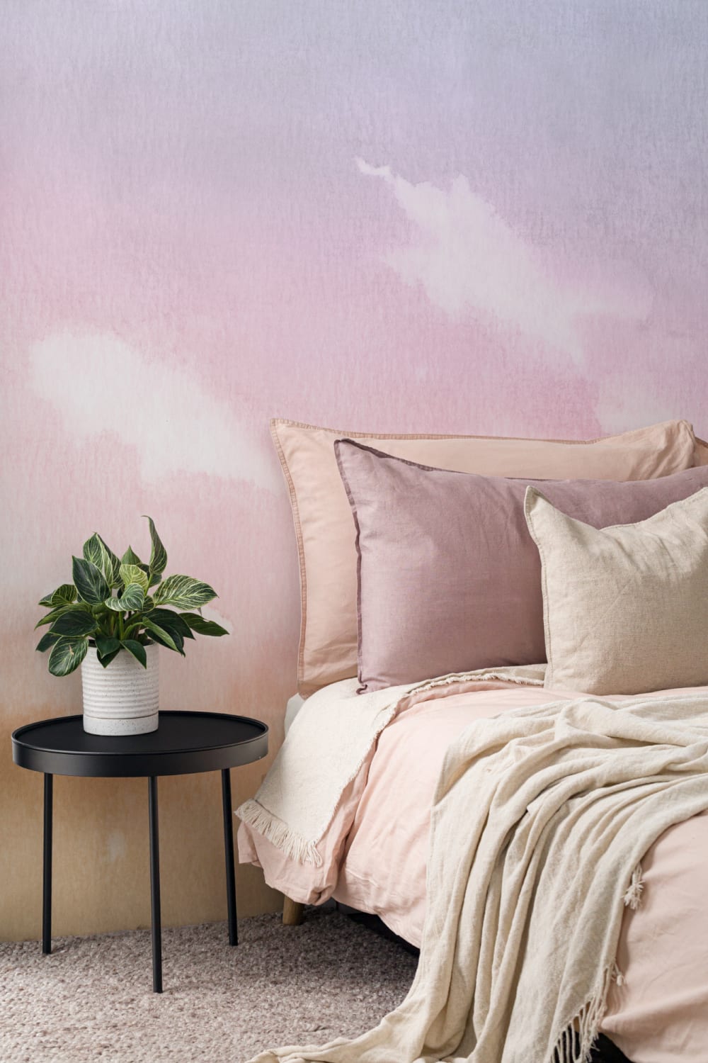 Bright Pastel Watercolor Cloud & Sky Wallpaper Mural