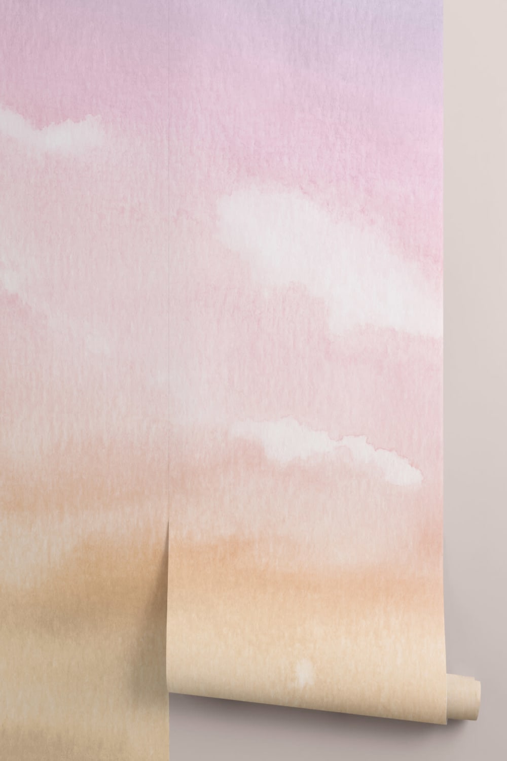 Bright Pastel Watercolor Cloud & Sky Wallpaper Mural