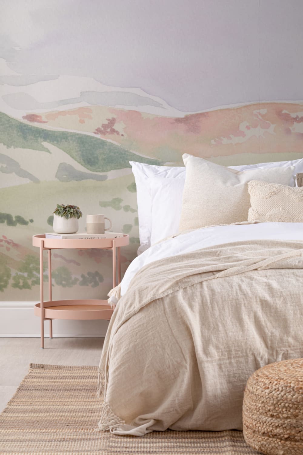 Watercolor Hills Landscape Wallpaper Mural