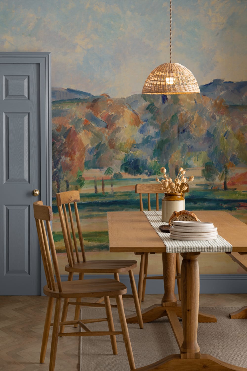 Autumn Landscape Wall Mural in Warm Classic Tones