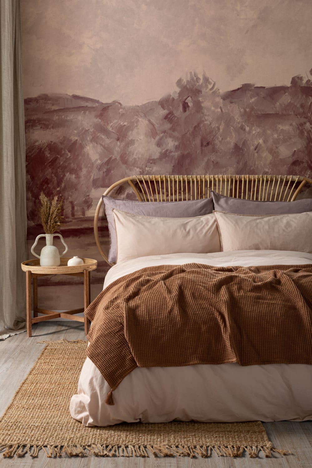 Autumn Landscape Wall Mural in Soft Dusk Tones
