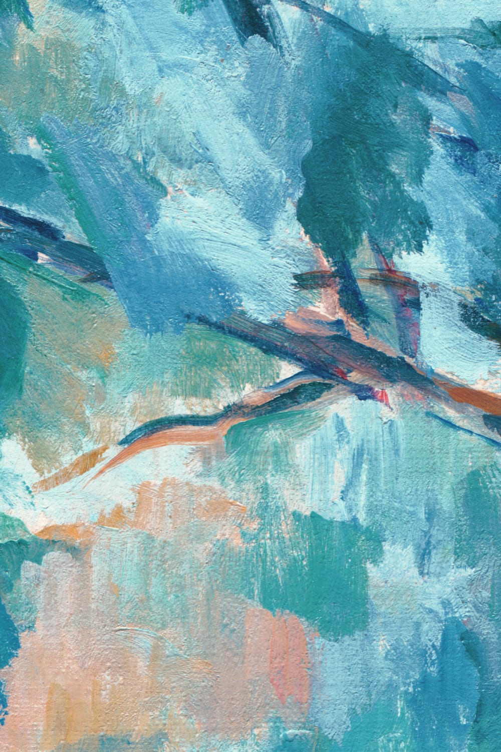 The Brook Wall Mural in Cool Blue Tones