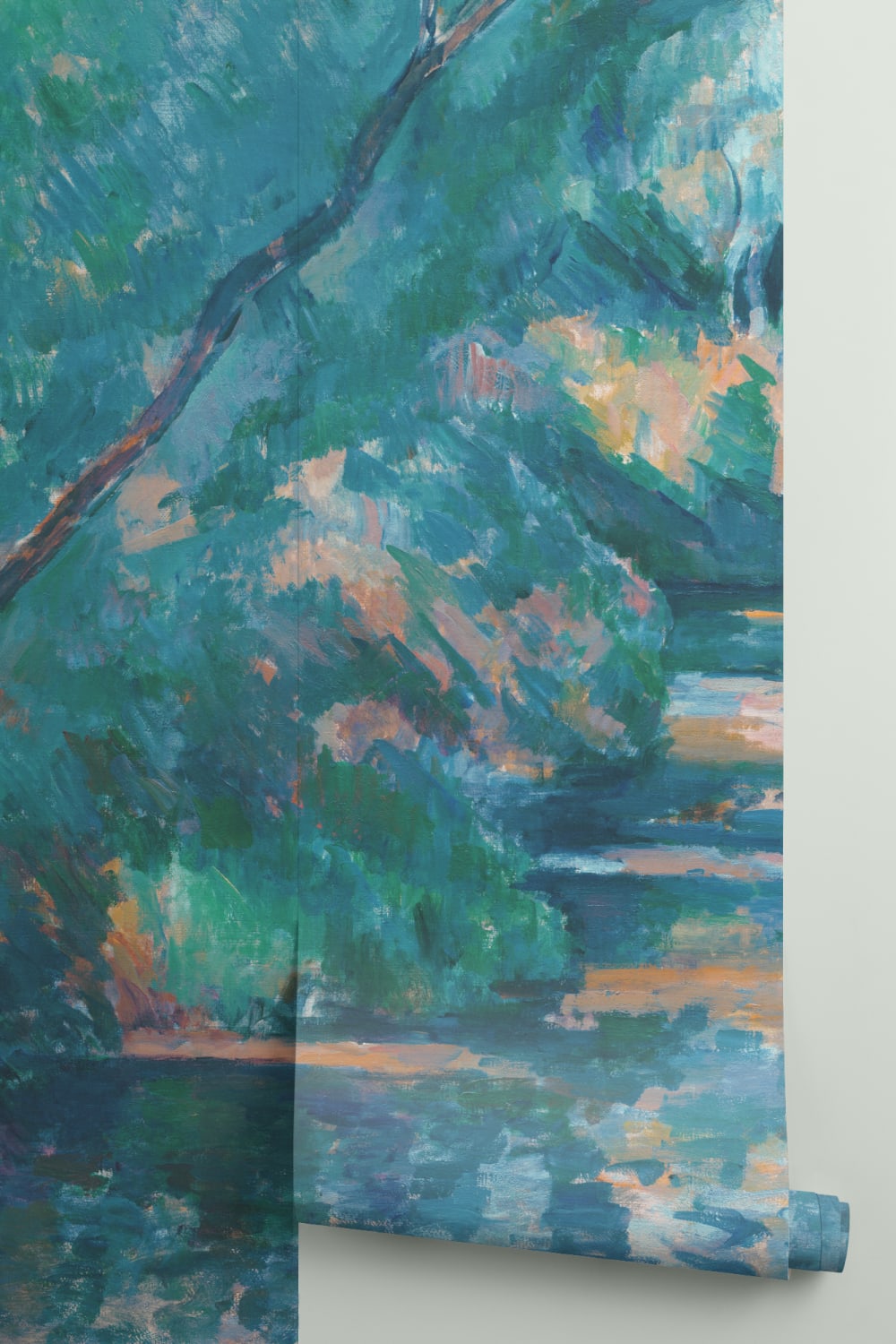 The Brook Wall Mural in Cool Blue Tones