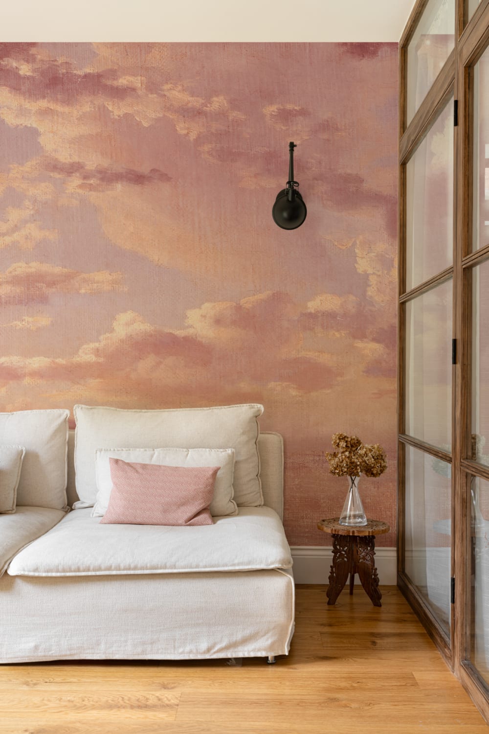 Study of Clouds Over the Sound Wall Mural in Sunset Tones