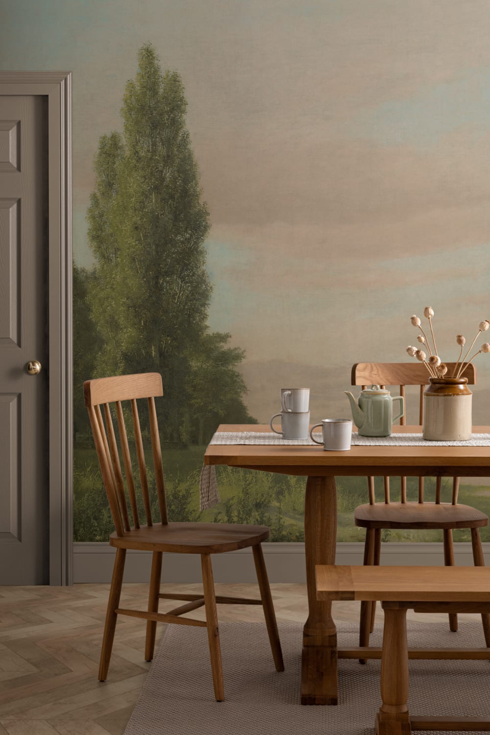 Waters Edge Classic Vintage Landscape Wall Mural by Christen Købke