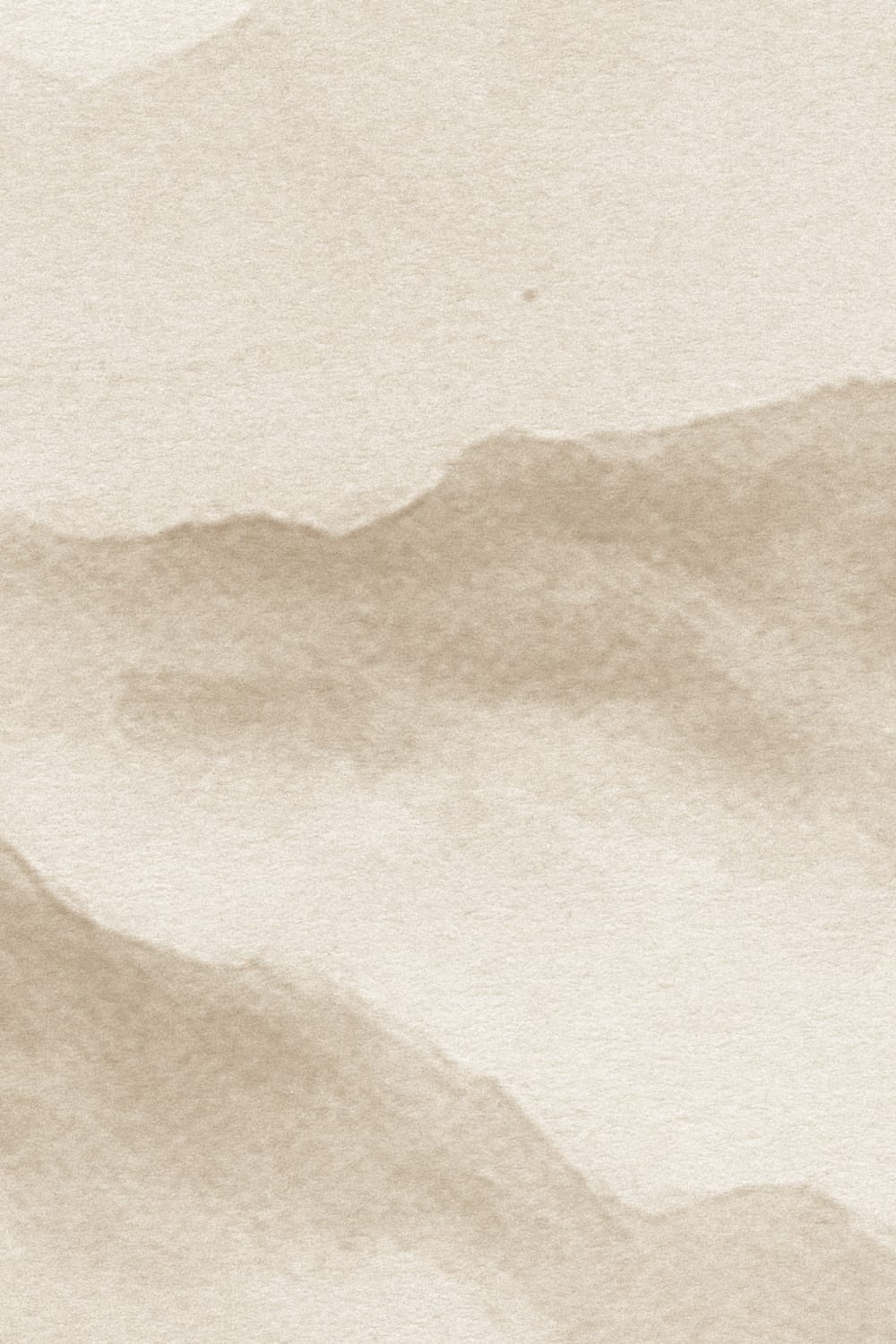 Beige Japandi Mountain Landscape Papier Peint Panoramique