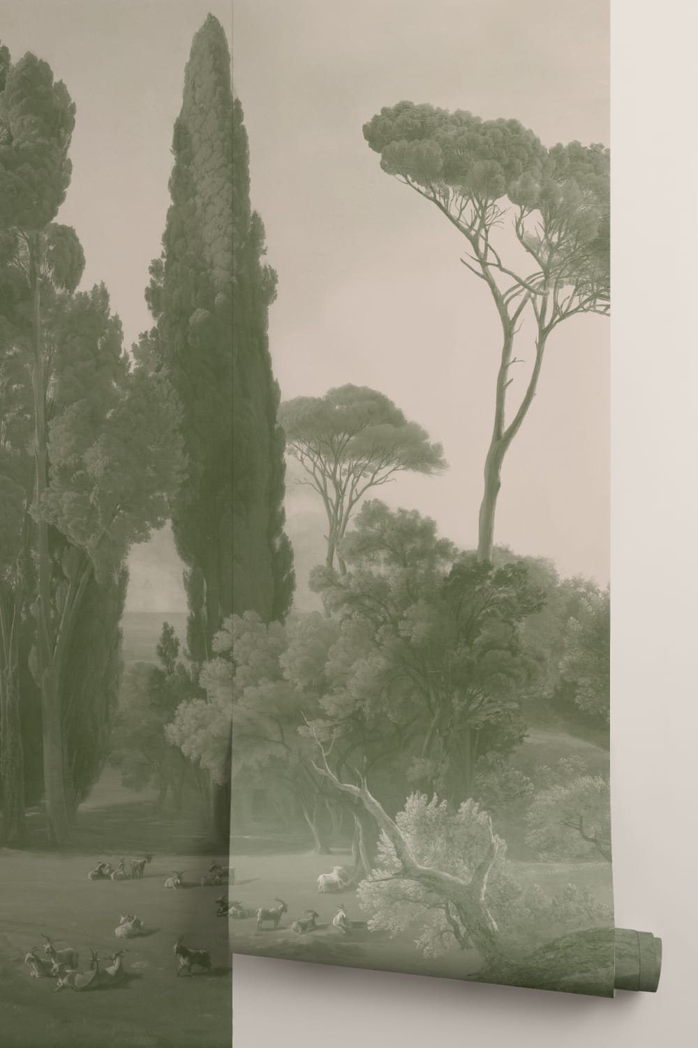 Green Tivoli Forest Landscape Painting Mural