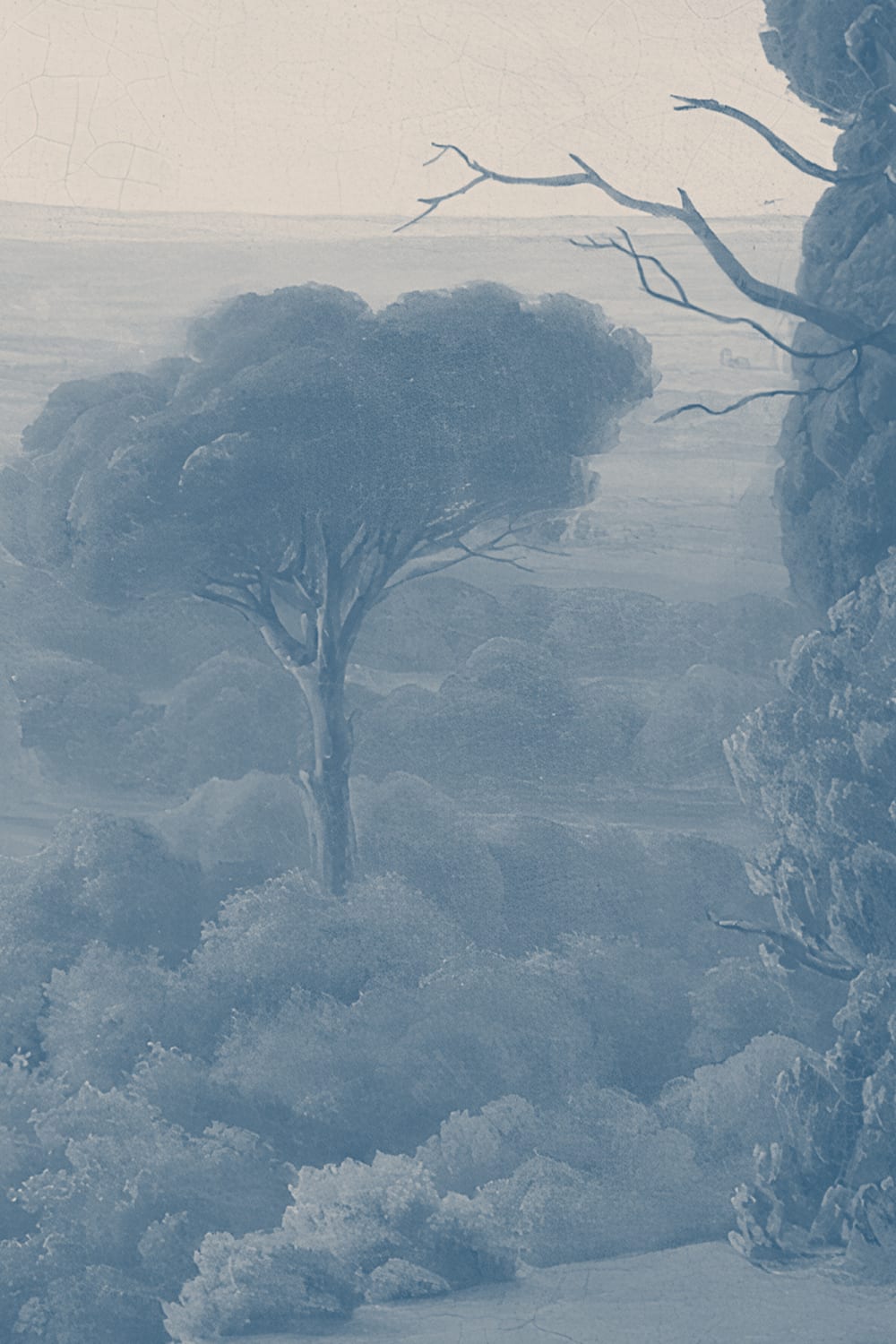 Blue Tivoli Forest Landscape Painting Mural