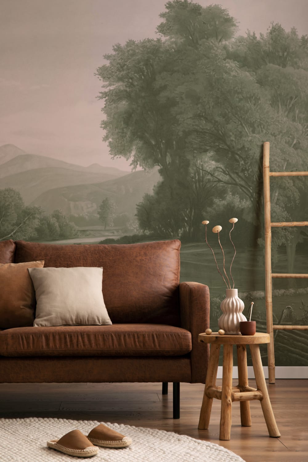 Mural de papel pintado Paisaje americano verde