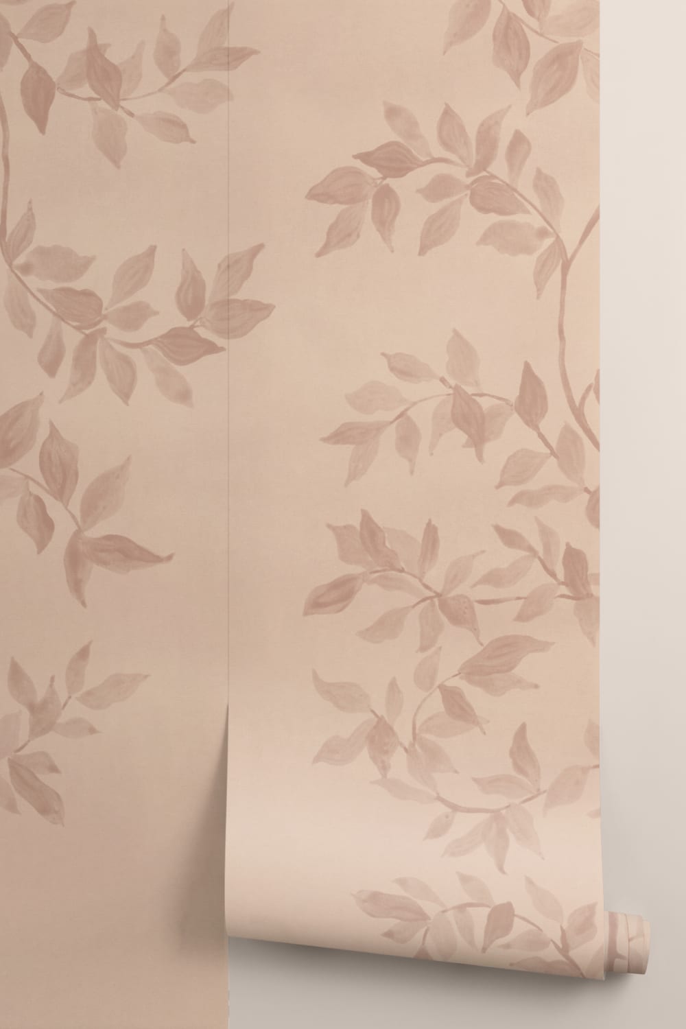 Pink Botanical Vintage Style Nature Inspired Mural