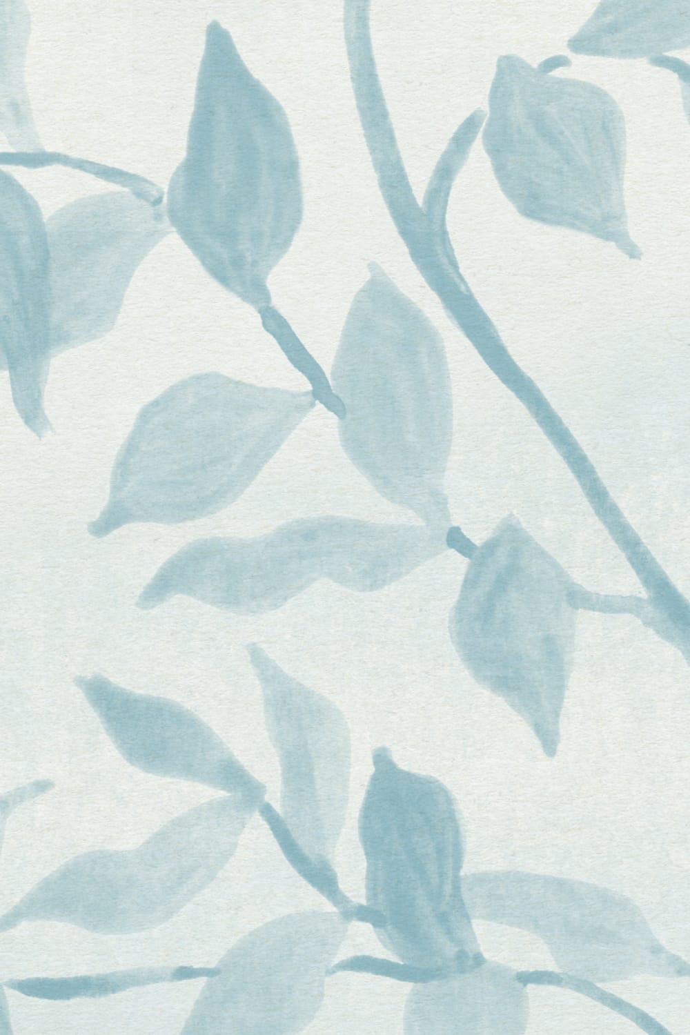 Blått botanisk bladdesign poetisk fototapet