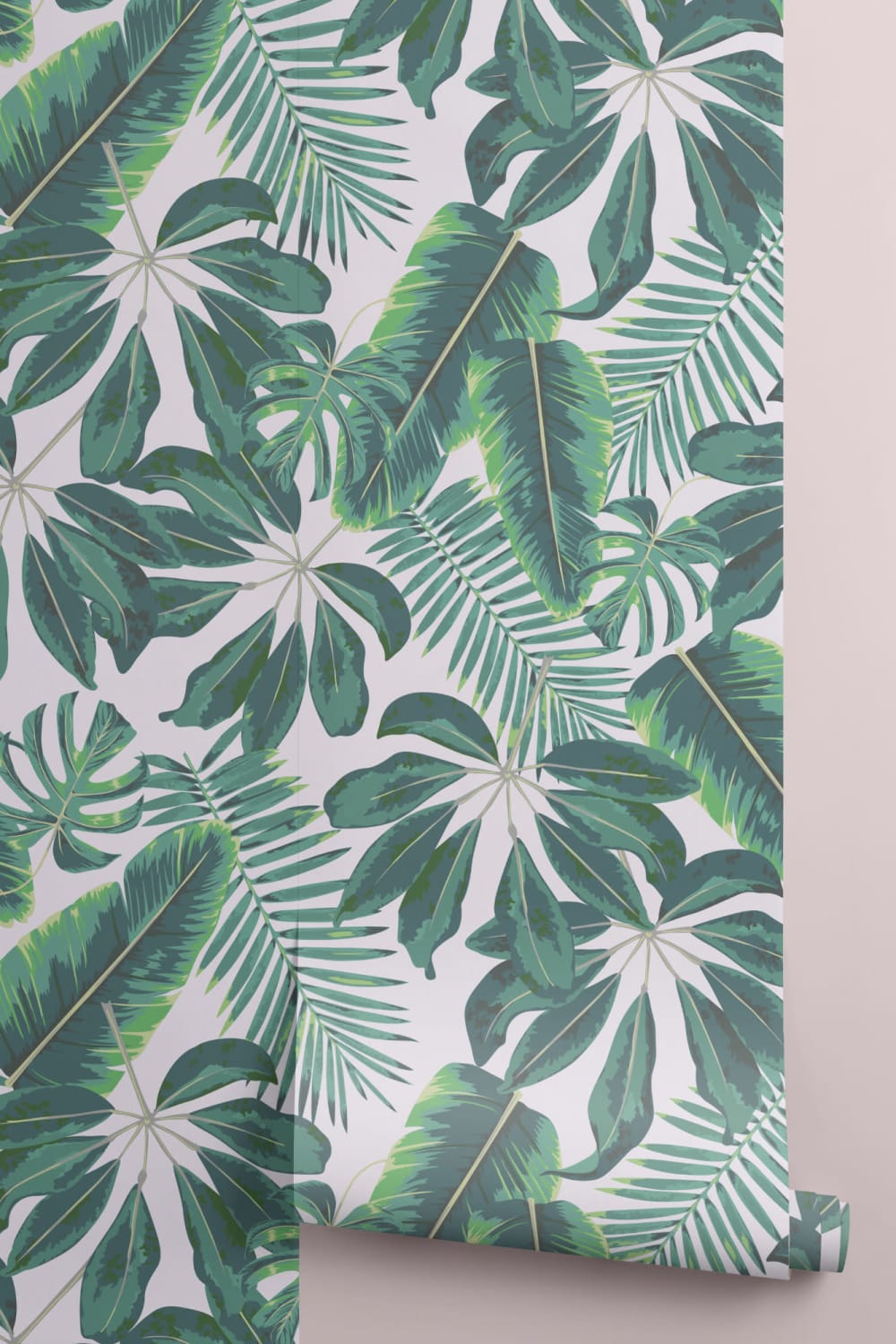Mural Papel Pintado Hojas Tropicales Variadas