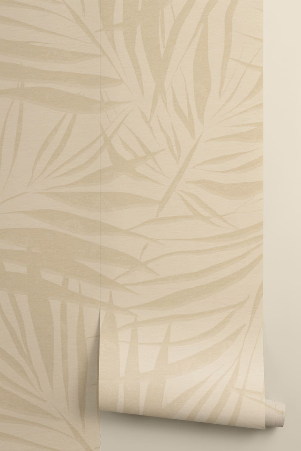 Sombra Light Neutral Palm Leaf Wall Mural with Soft Textured Effect