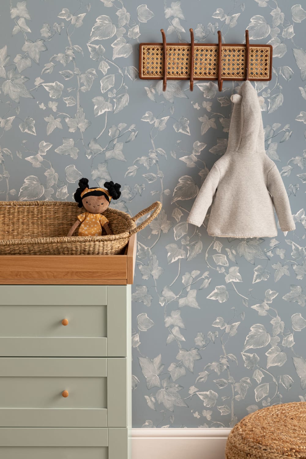 Blue Heritage Ivy Wallpaper