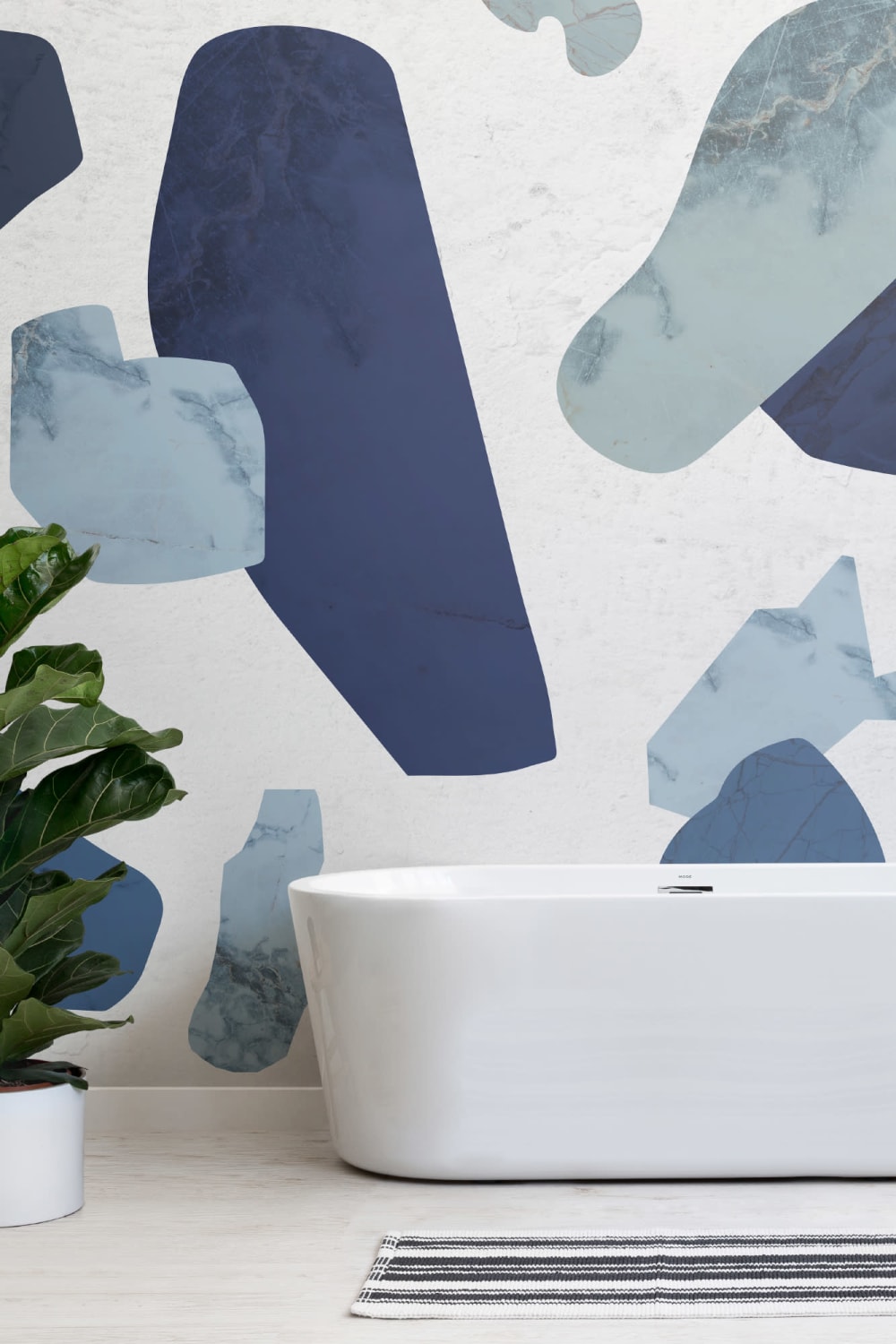 Fototapete Blauer Marmor Terrazzo