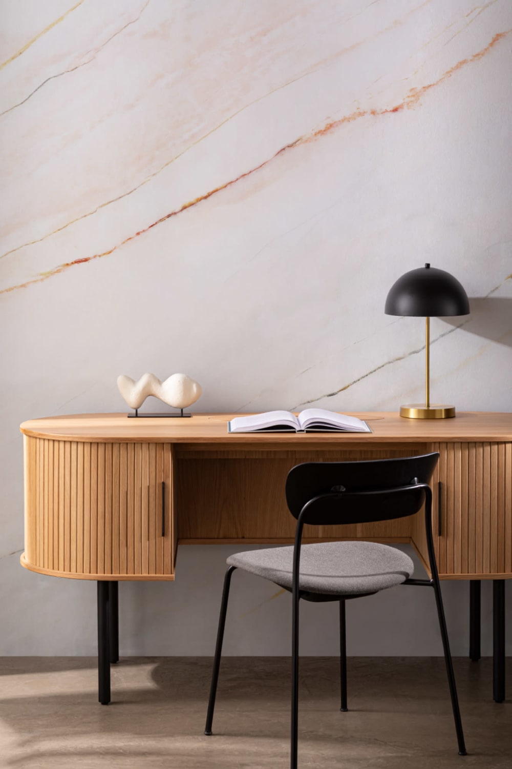 Soft White & Blush Pink Marble Wallpaper Mural