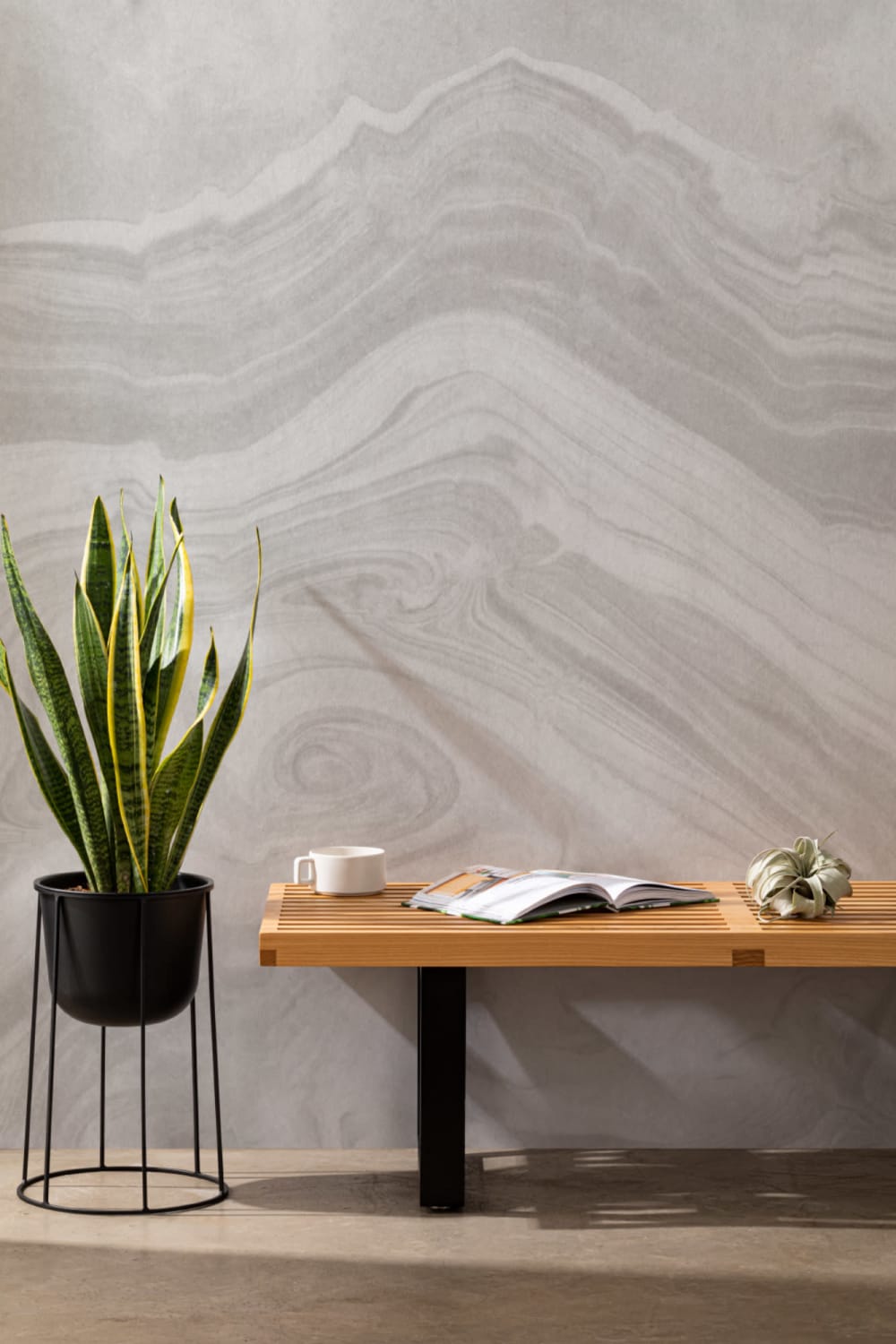 Marbled Gray Stone Effect Wallpaper Mural