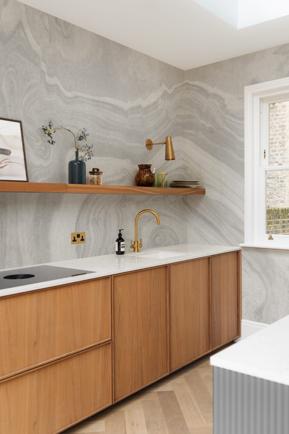 Marbled Gray Stone Effect Wallpaper Mural