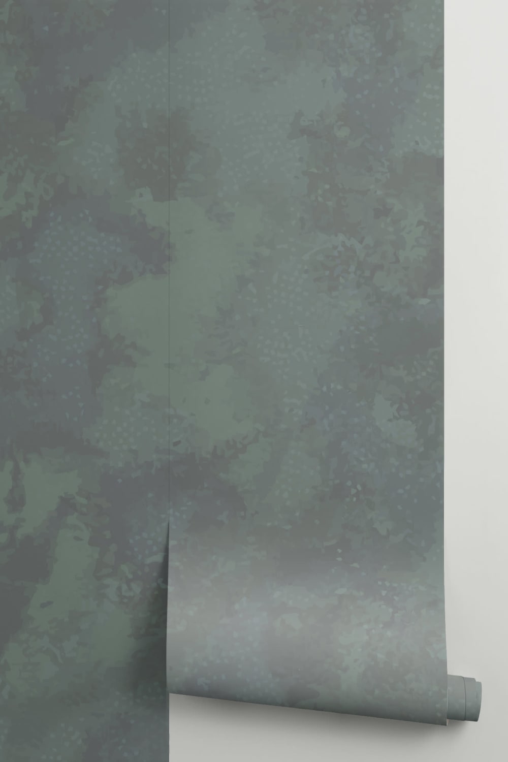 Papel Pintado Verde Oscuro Efecto Musgo