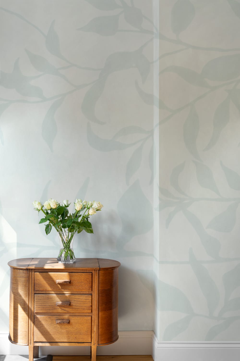 Blue Olive Tree Branch Mural