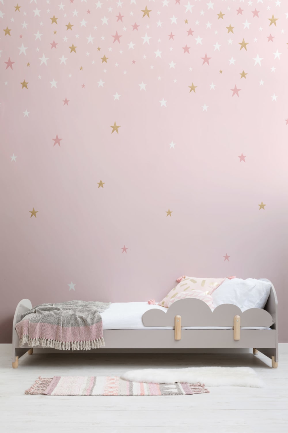 Falling Pink Stars Wallpaper Mural
