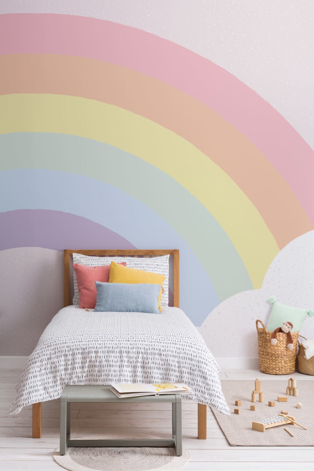 Copii Pastel Rainbow Mural tapet