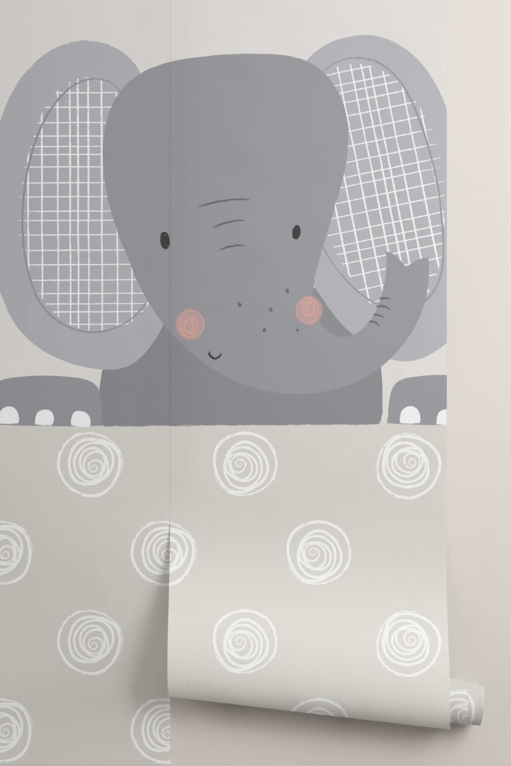 Peek-a-Boo Ellie Elephant Wallpaper Mural
