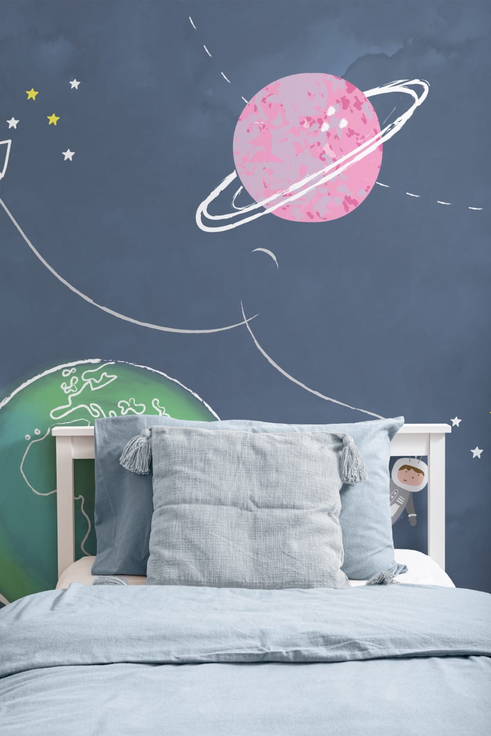 Kids Cartoon Space Rocket Wallpaper Mural