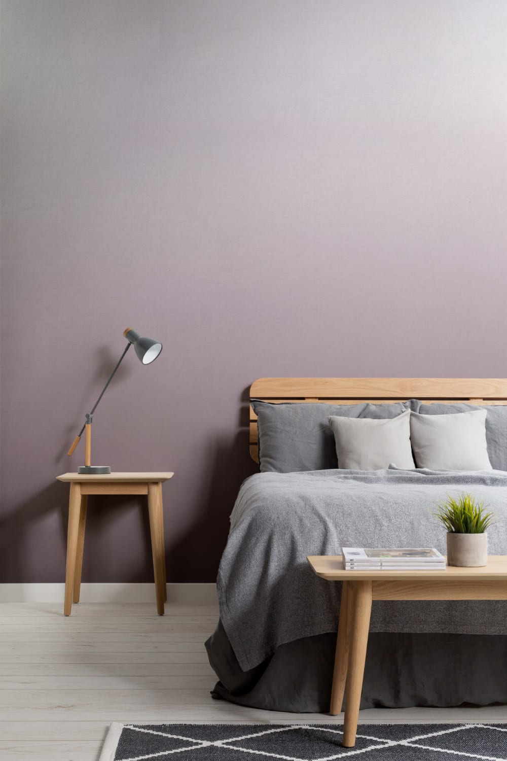 Plum Ombre Behang Muurschildering