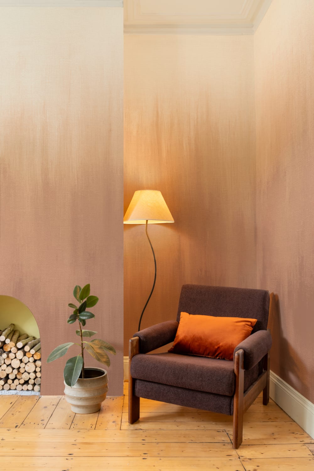 Warm Ombre Modern Textured Abstract Wall Mural