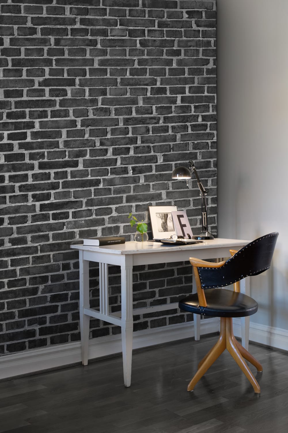 Wallpaper that looks like black bricks