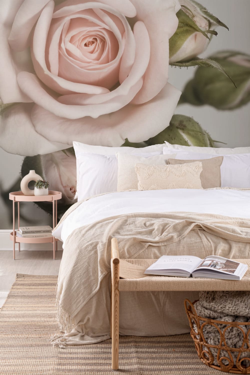 Elegant Pink Petal Rose Wallpaper Mural