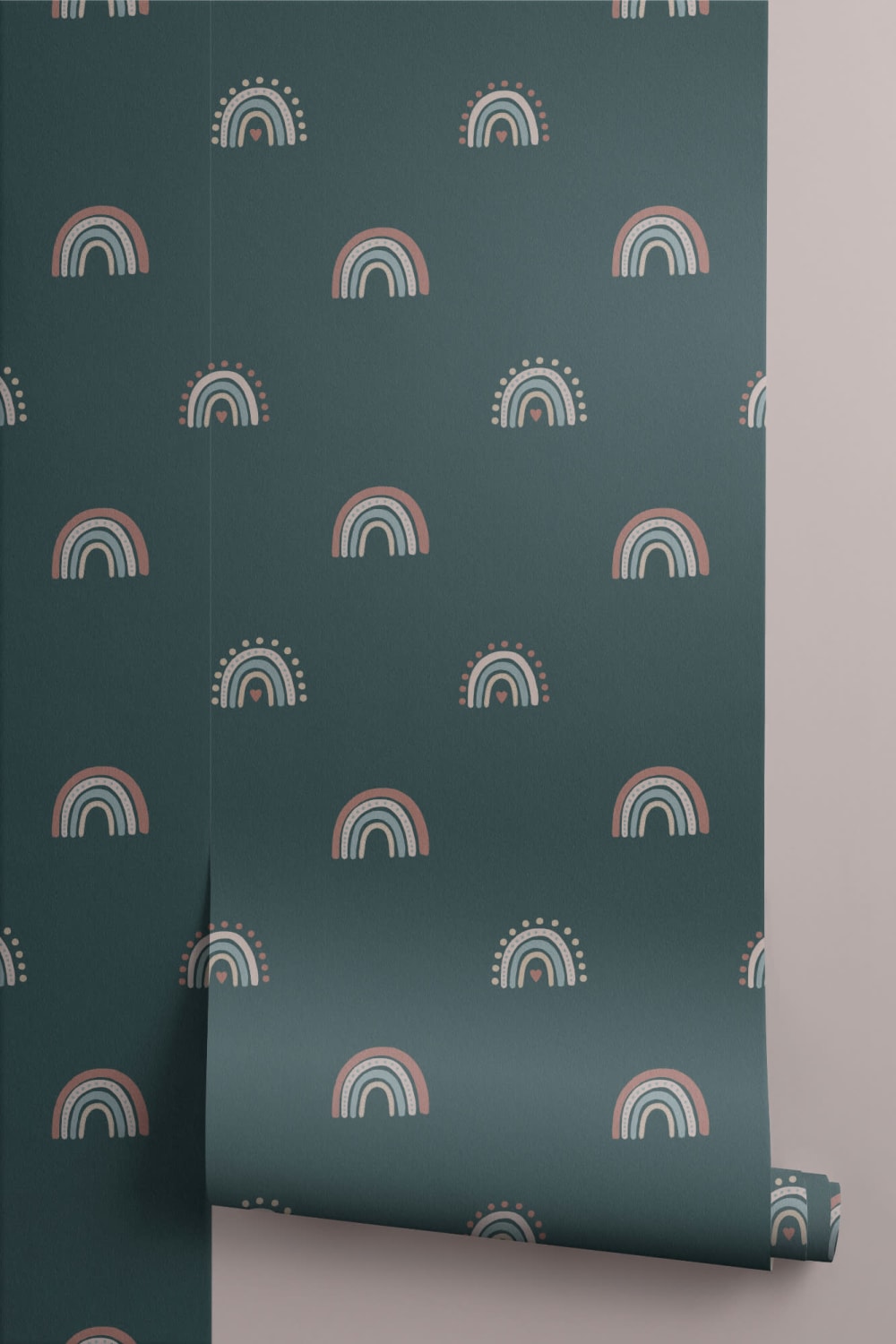 Hand-Painted Rainbow Pattern Wallpaper