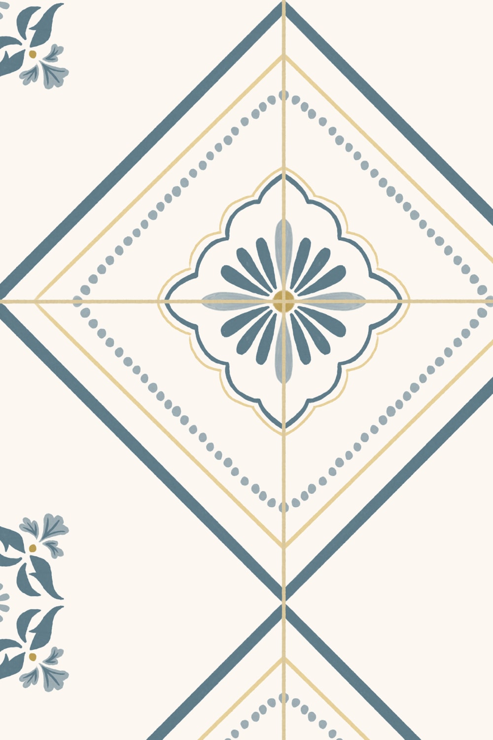 Blue Geometric Tile Classic Wall Mural