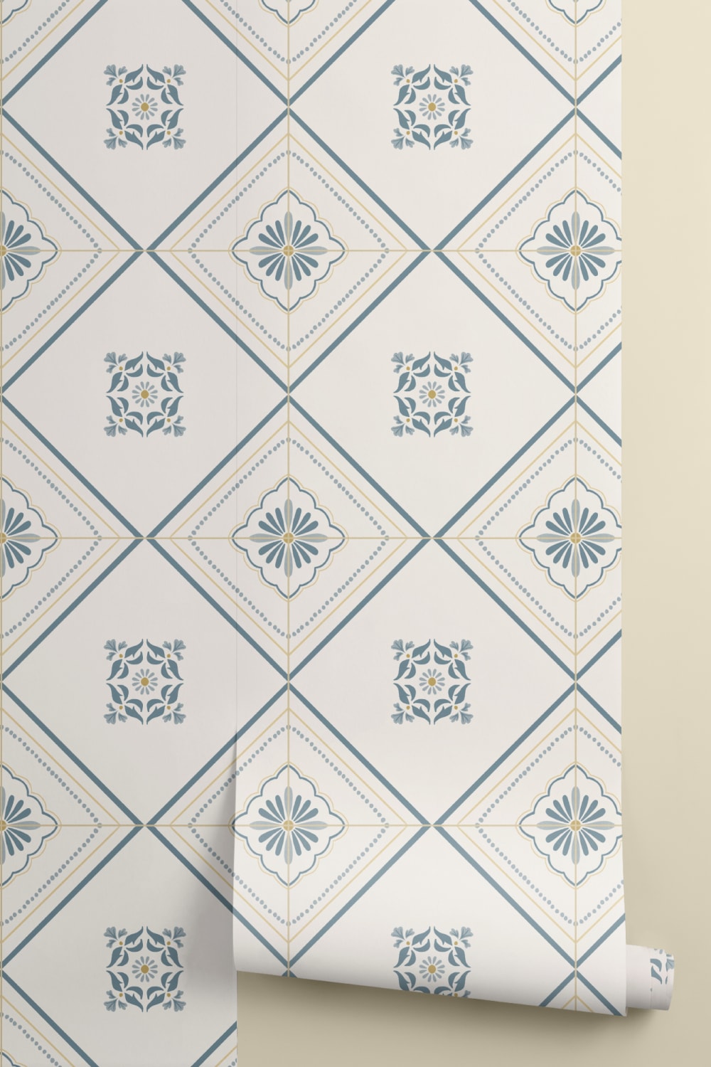 Blue Geometric Tile Classic Wall Mural