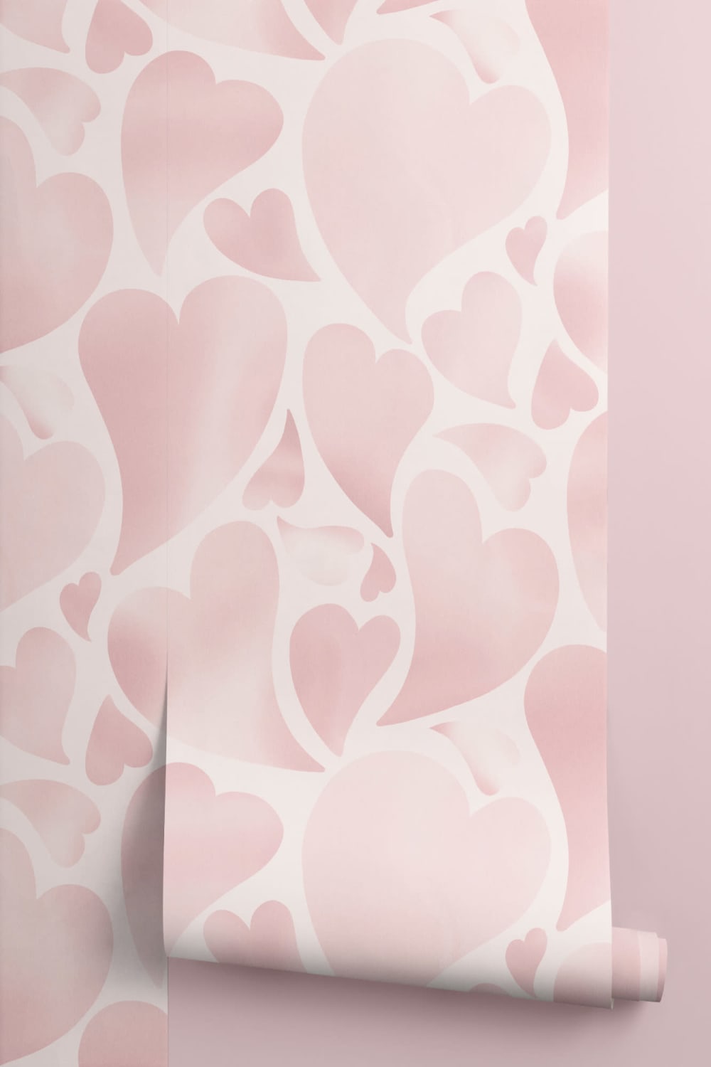 Pink Psychedelic Heart Print Wallpaper