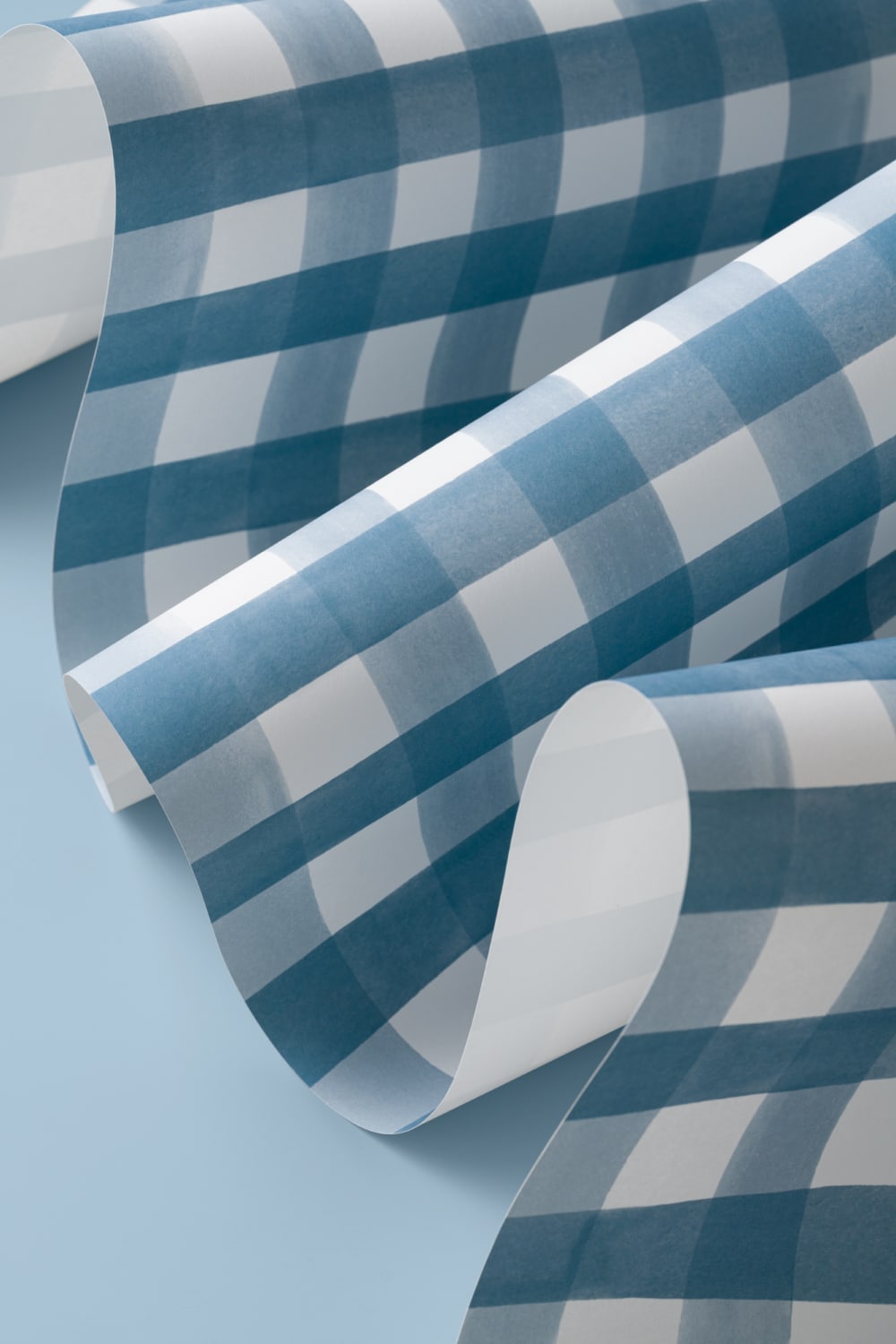 Navy Watercolor Gingham Wallpaper