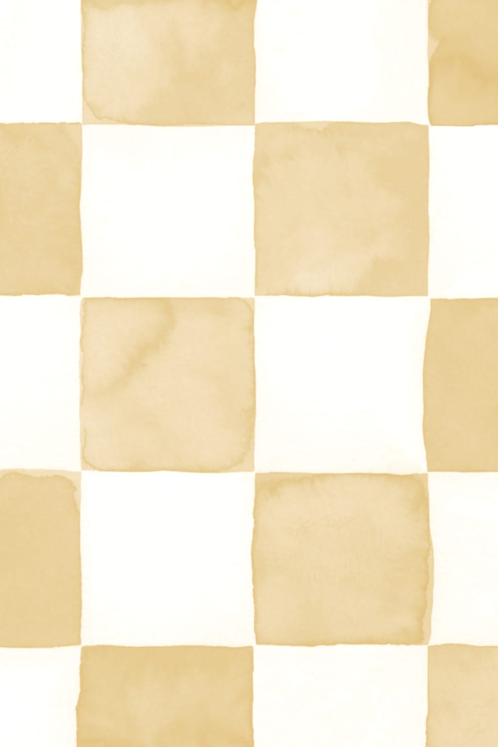 Yellow Watercolor Checkered Tile Mural