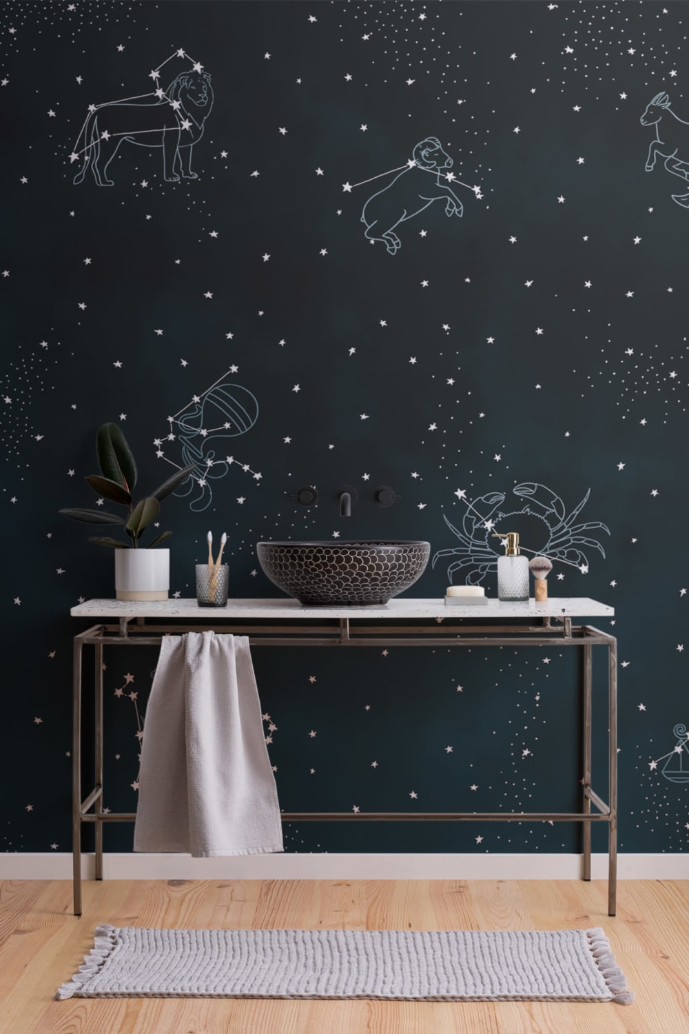 Papier Peint Panoramique Constellation et Signes du Zodiaque