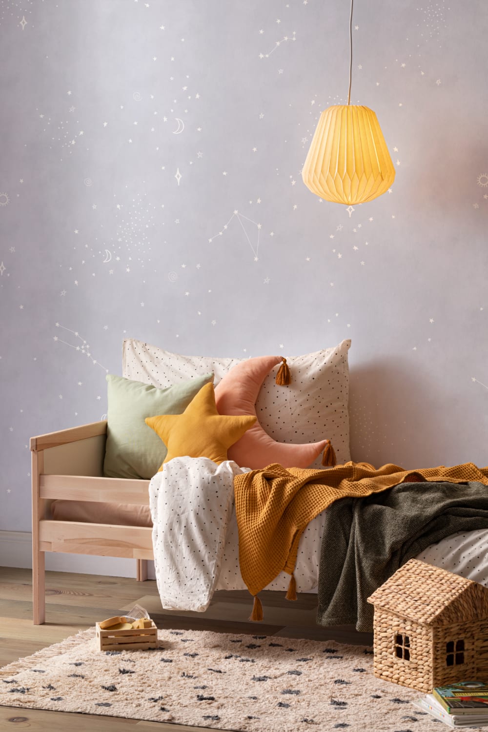 Lilac & White Zodiac Constellation Wallpaper Mural