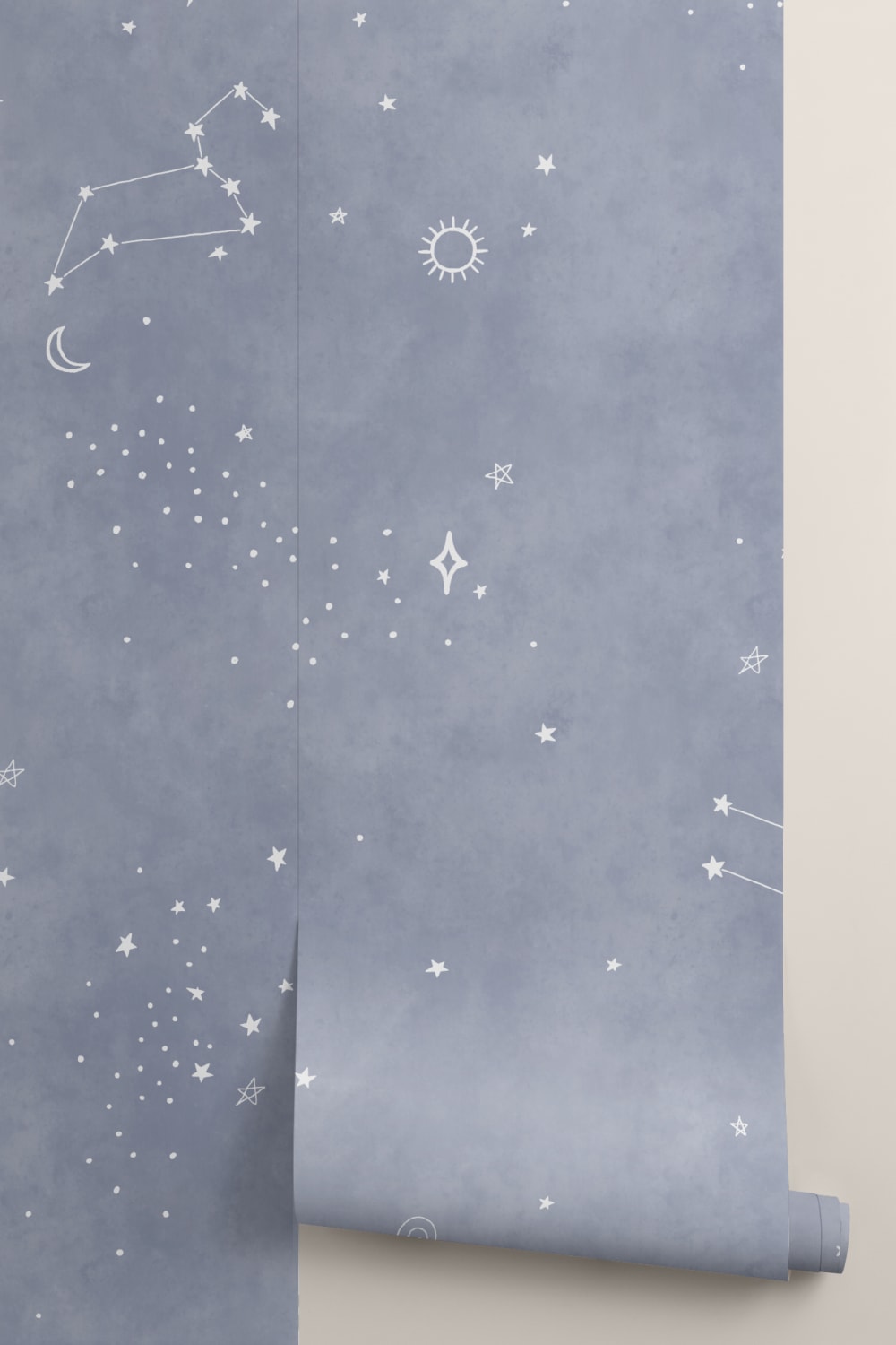 Navy & White Zodiac Constellation Mural