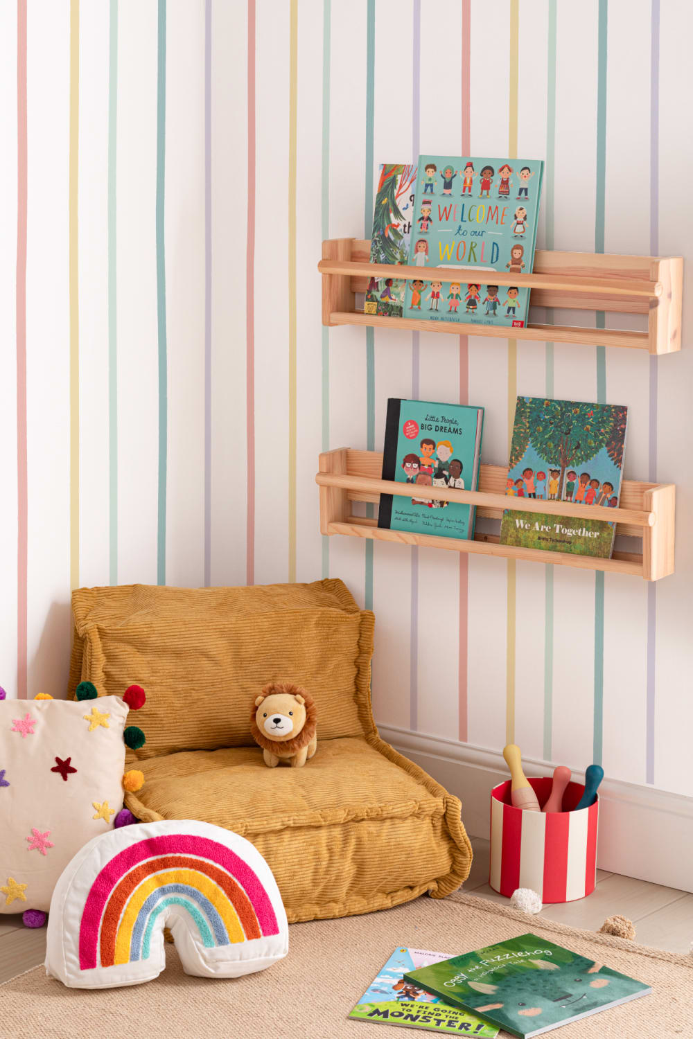 Pastel Rainbow Stripe Wallpaper