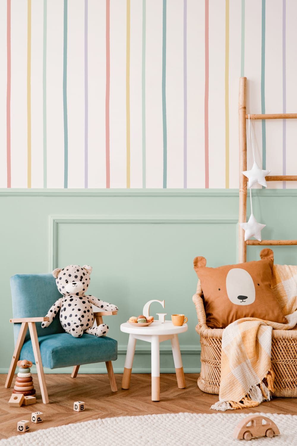 Pastel Rainbow Stripe Wallpaper