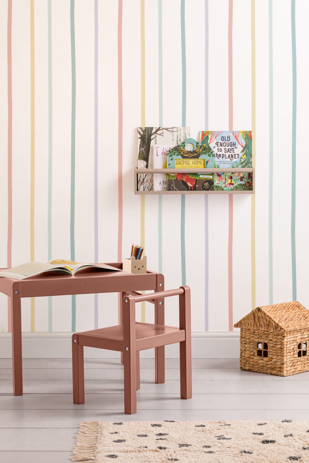Pastel Rainbow Stripe Wallpaper
