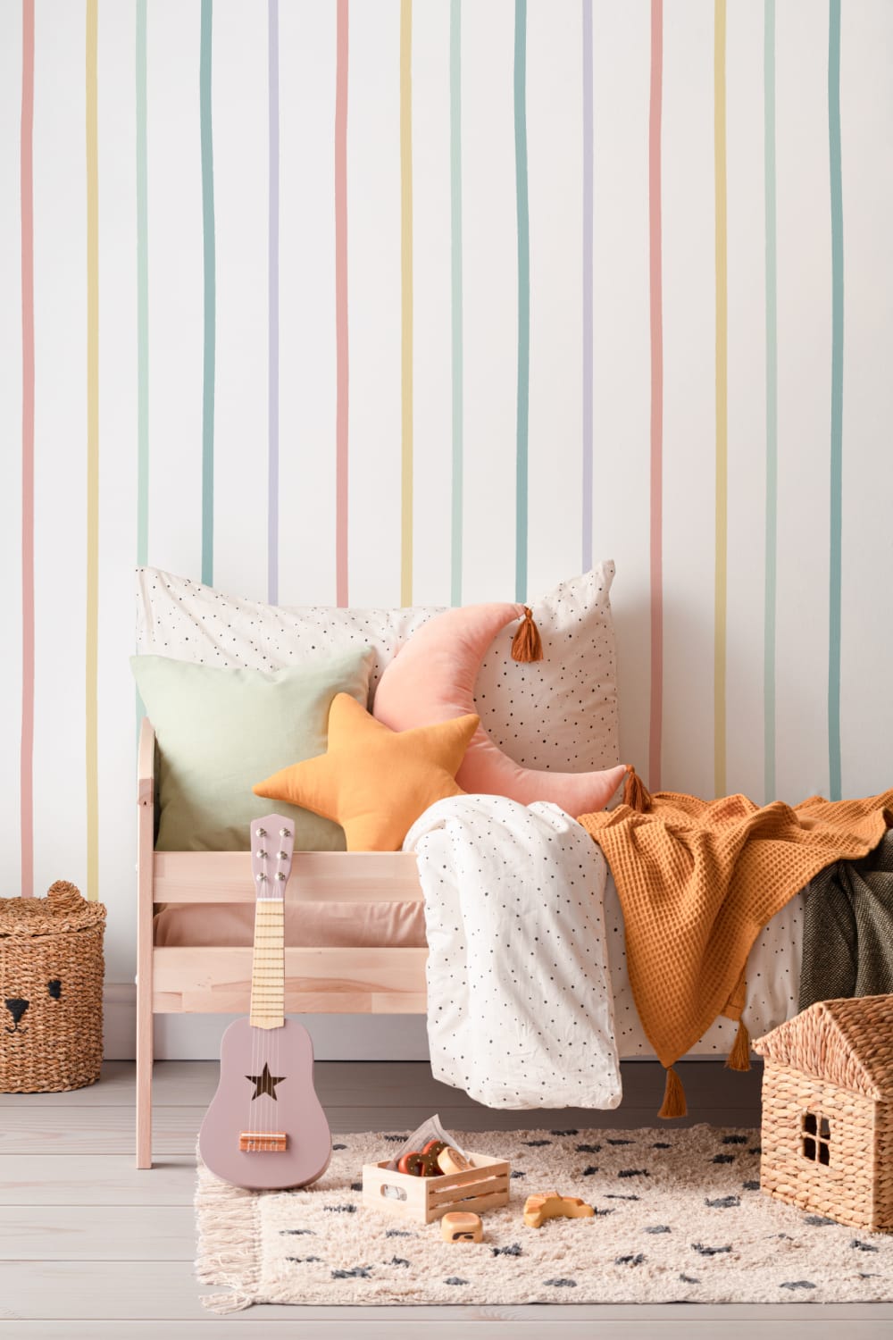 Pastel Rainbow Stripe Wallpaper